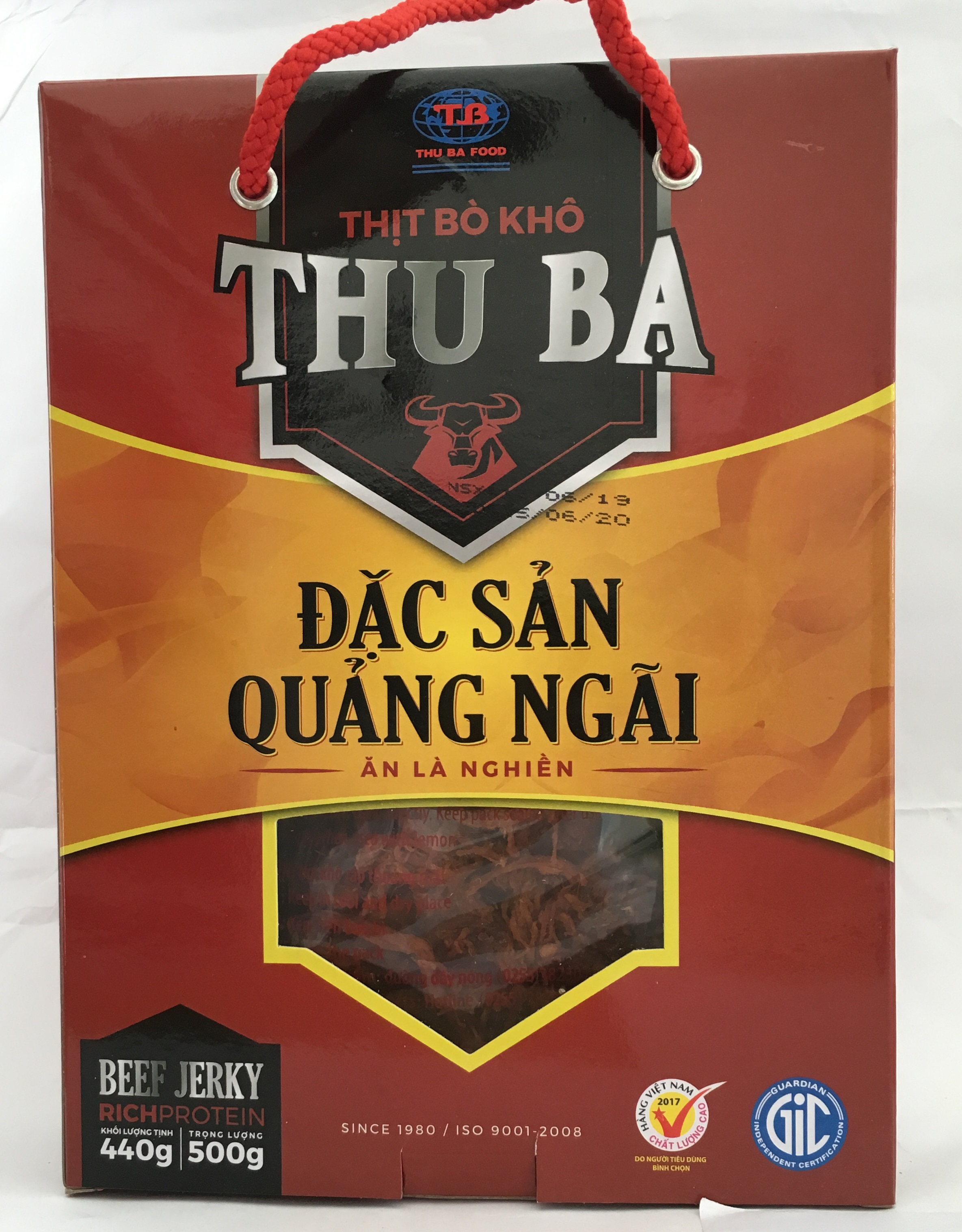 Khô bò Thu Ba 500g dạng sợi, cao cấp