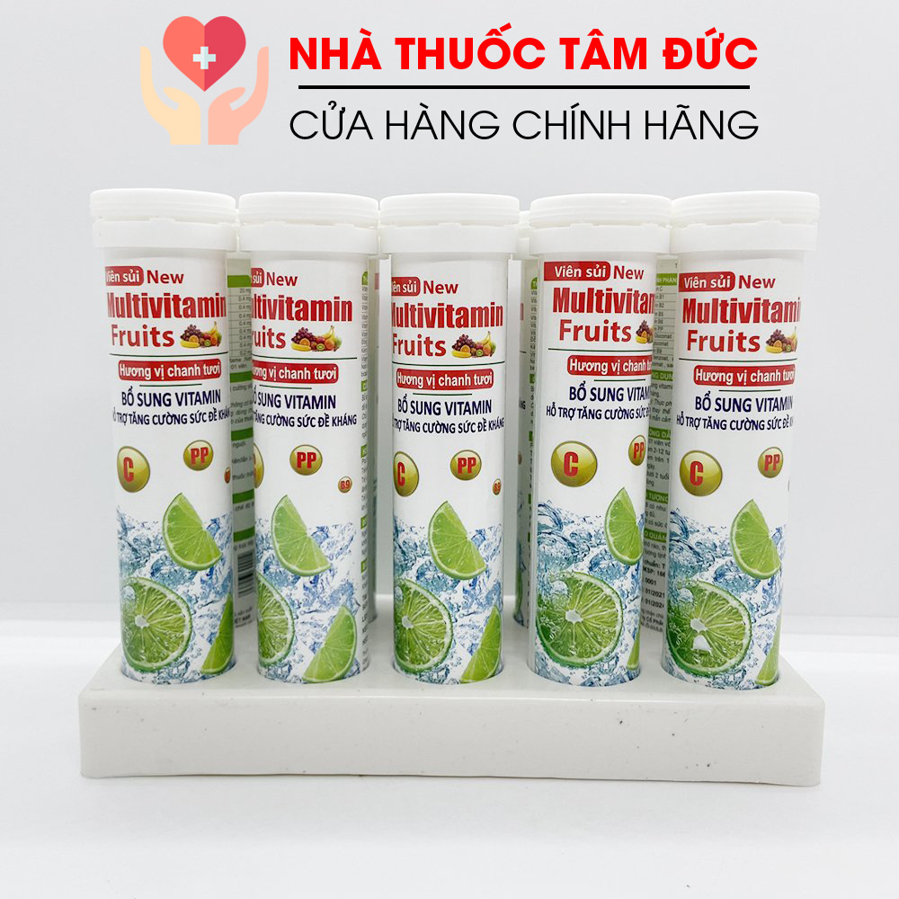 Viên sủi vị chanh tươi Multivitamin PLUSZZS - FRUITS Vitamin C, B, PP tăng sức đề kháng, thanh nhiệt cơ thể - 20 viên