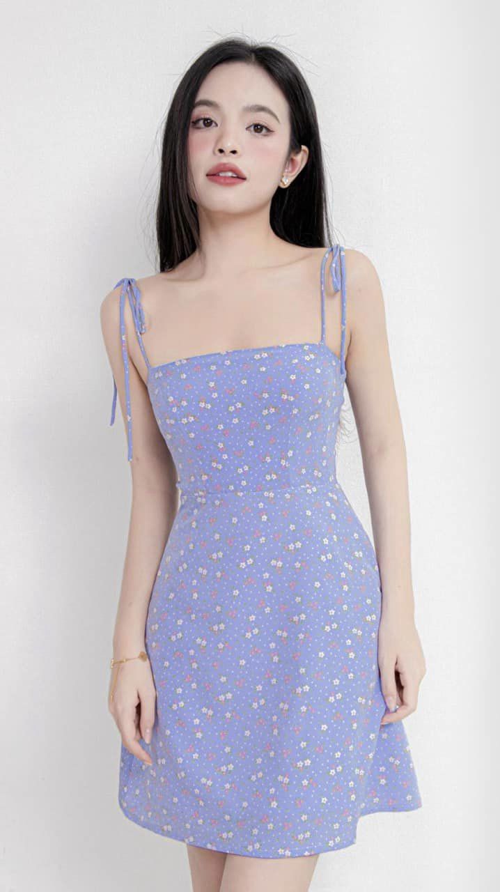 Đầm SERI - Đầm 2 dây hoa nhí