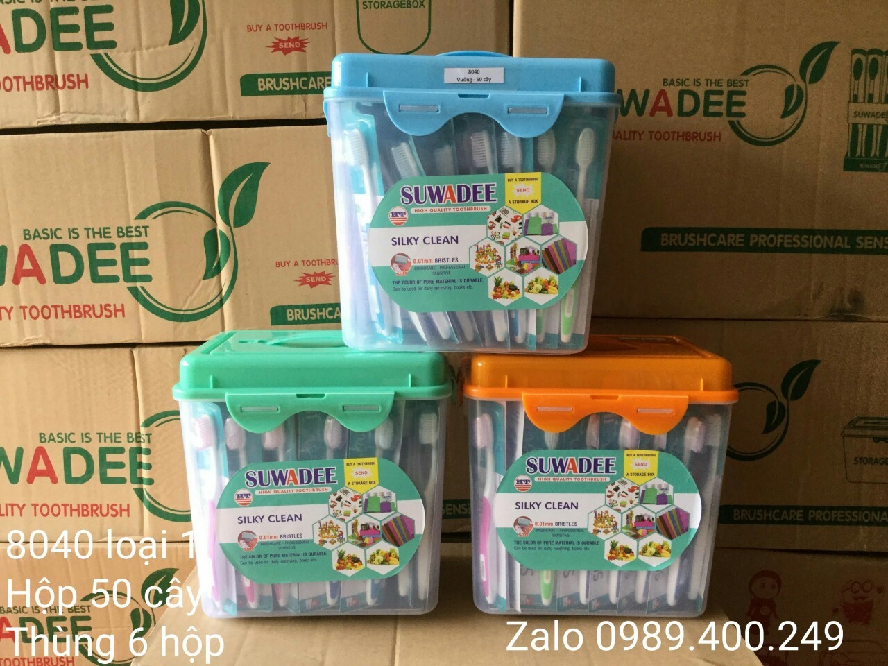 Compo 5 Bàn Chải Đánh răng SUWADEE (hộp vuông 50 cây)