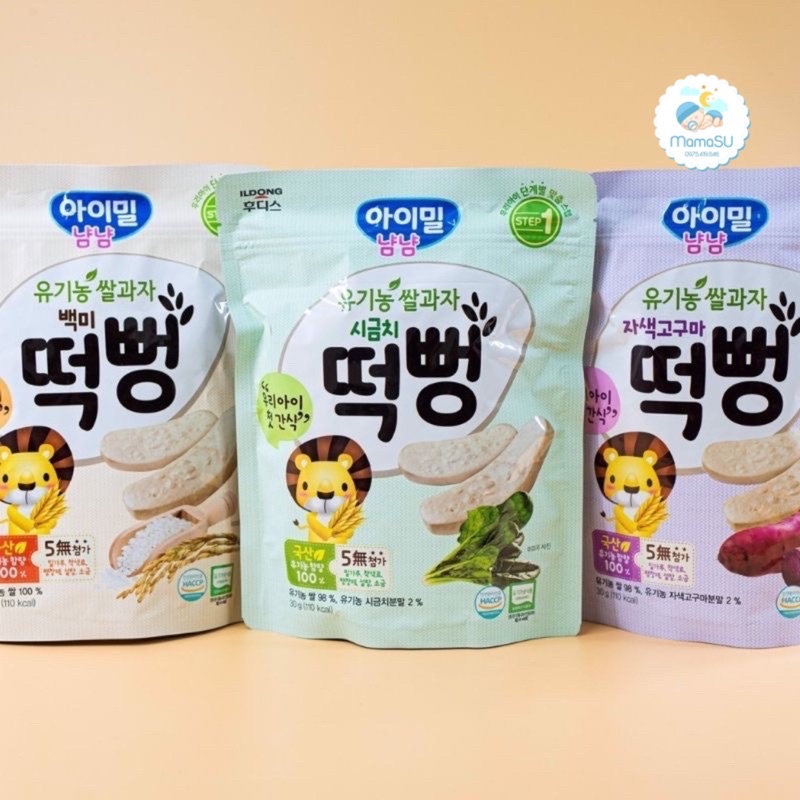 Bánh gạo hữu cơ ILDong Hàn Quốc 30g cho bé ăn dặm từ 6 tháng