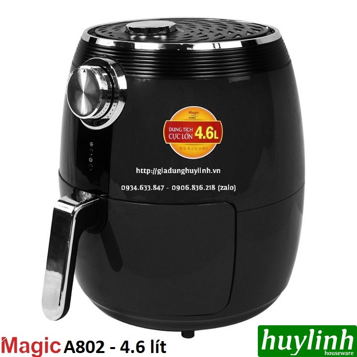 [HCM]Nồi chiên không dầu Magic Korea A-802 - 4.6 lít [Đỏ - Đen]