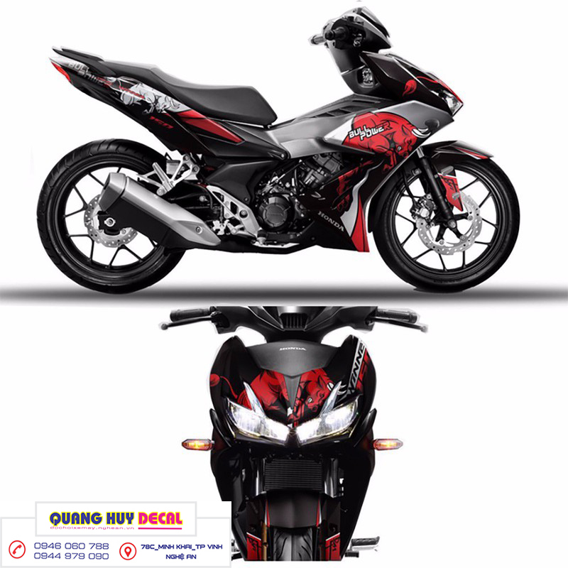 Tem trùm winner x đỏ đen red bull - Độ dán team trùm decal xe máy winner x đỏ đen red bull - Team trùm decal xe máy winner x rẻ đẹp và chất