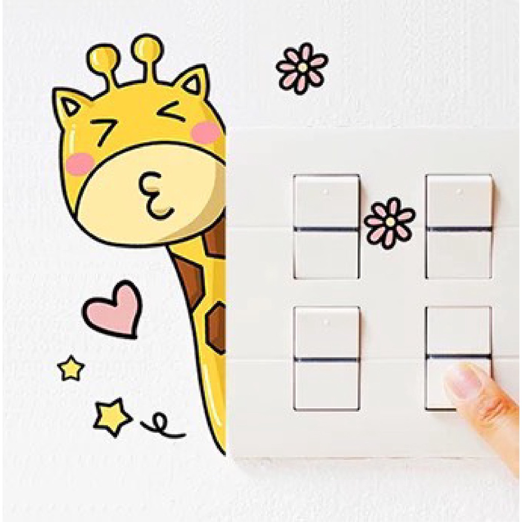 Decal dán ổ điện, sticker trang trí dễ thương( Ổ ĐIỆN SẮC MÀU)