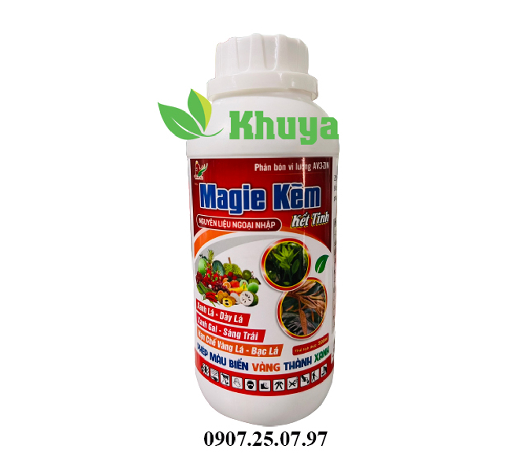 Phân bón vi lượng av3-zin magie kẽm kết tinh 500ml xanh dày lá - hạn chế vàng bạc lá biến vàng thành xanh