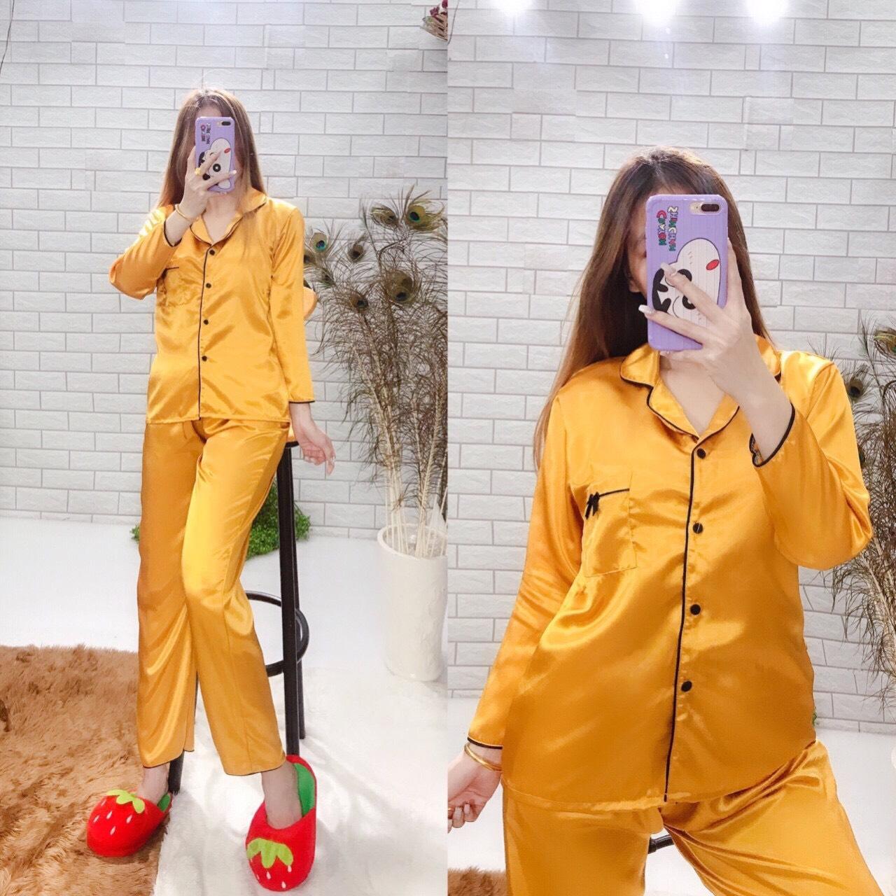 [HCM]Đồ Bộ Lụa Satin Ngủ Dài Tay