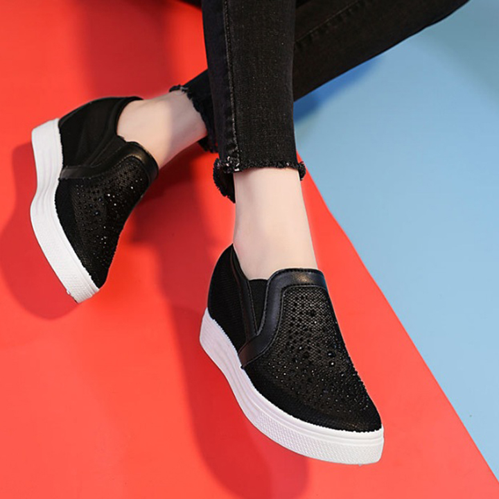 [HCM]Giày slip on độn lưới V6 S294 giày độn đế cao 6cm êm chân không đau thoải mái khi đi lại