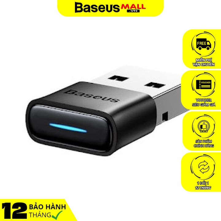 USB Bluetooth Adapter Baseus BA04 | Kết Nối Plug & Play, Hỗ Trợ Kết Nối 7 Thiết Bị Cùng Lúc