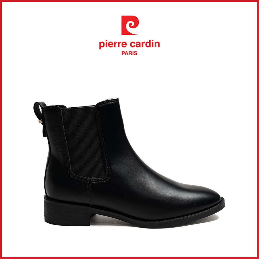 Giày Boots/ Bốt nữ Pierre Cardin chất liệu da cao cấp, đế cao 3,5cm, thiết kế phối thun - 243