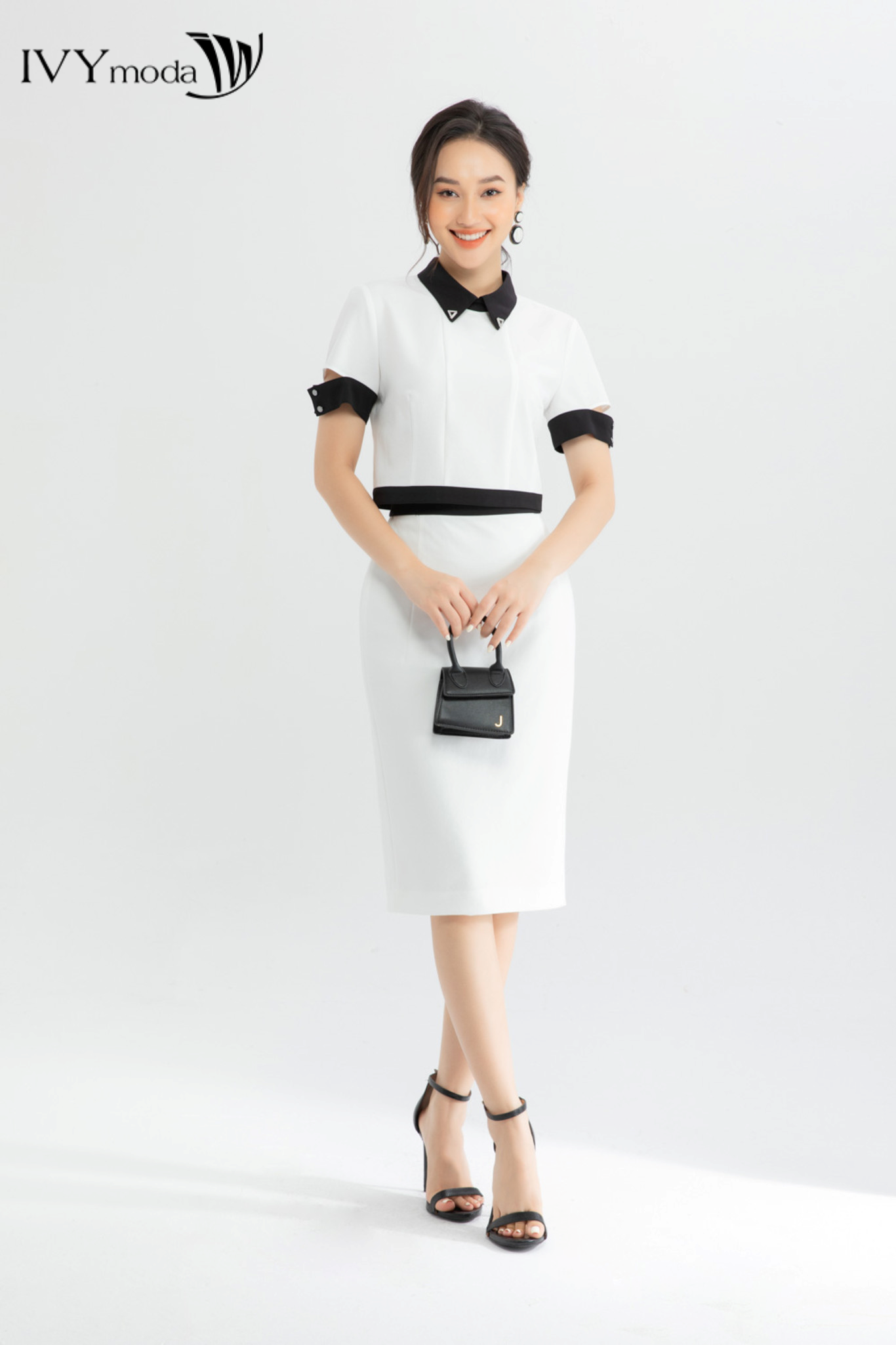 Chân váy bút chì dáng basic xẻ sau ivy moda ms 31m6601