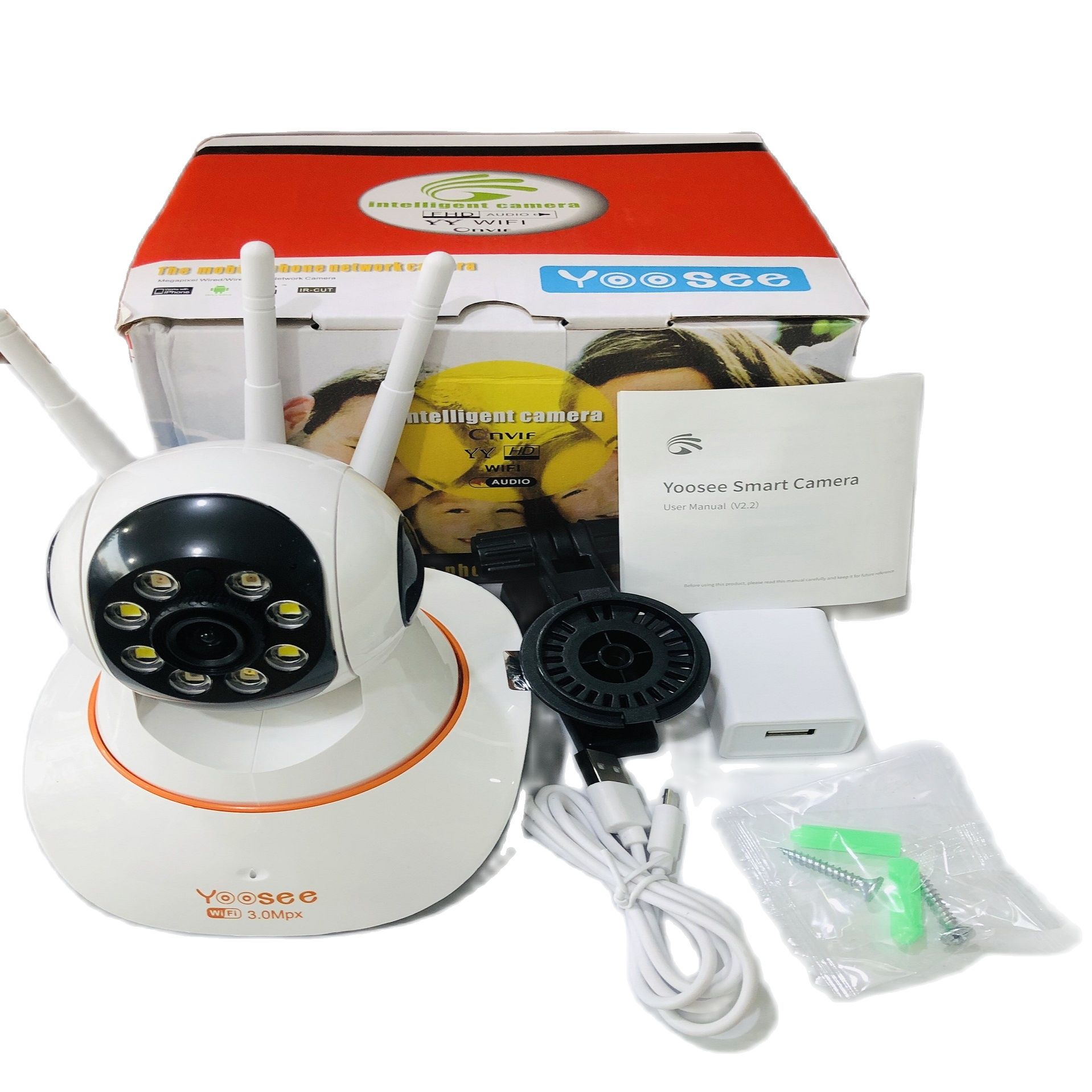 Camera Yoosee 3.0 Mp - QuadHD 2K 3 ăng ten xoay 360 độ