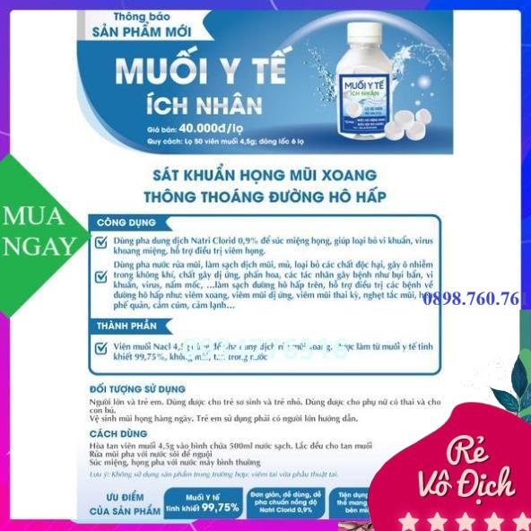 Muối y tế ích nhân lọ 50 viên