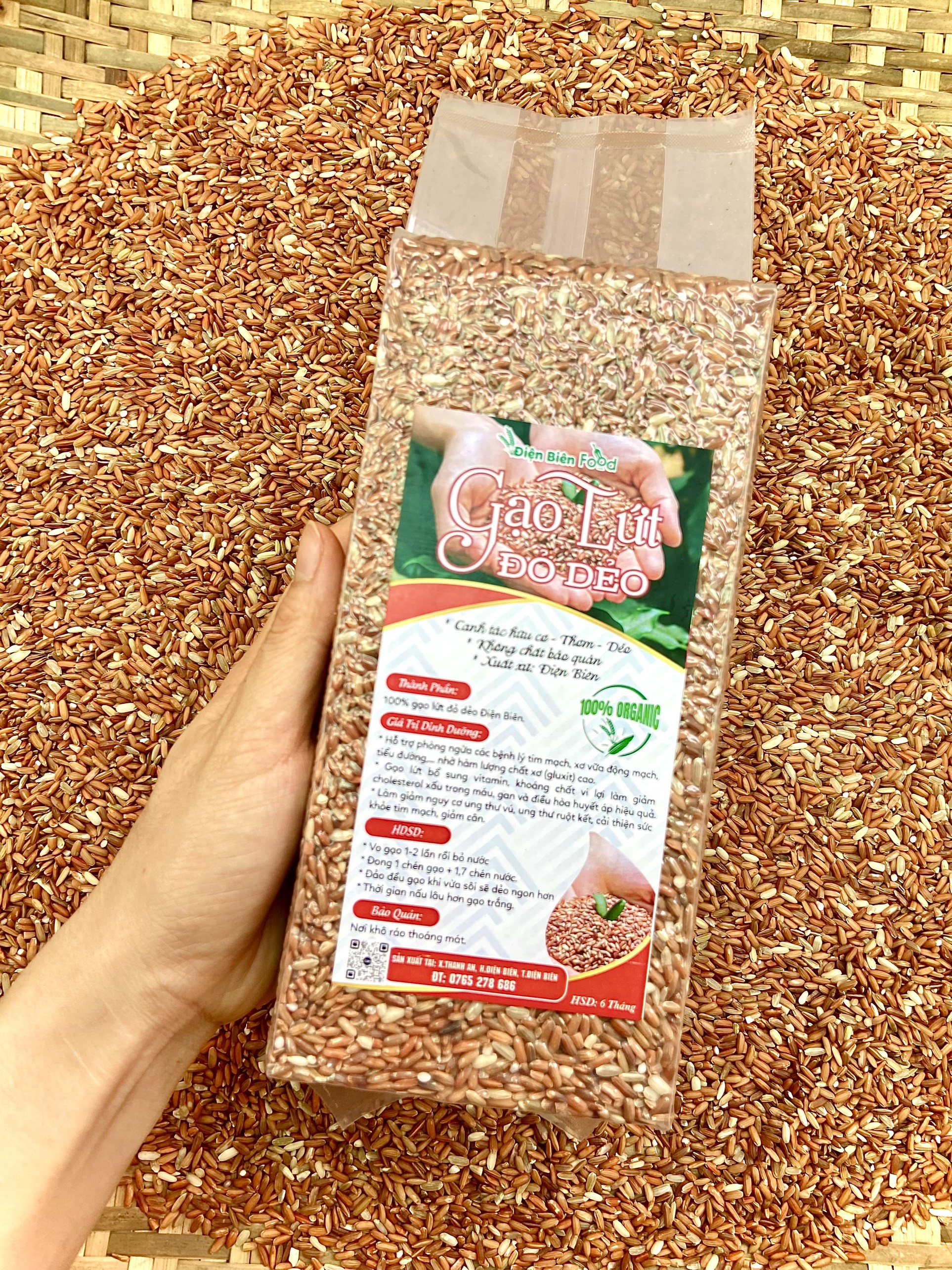 Gạo Lứt Đỏ Dẻo Điện Biên 1kg