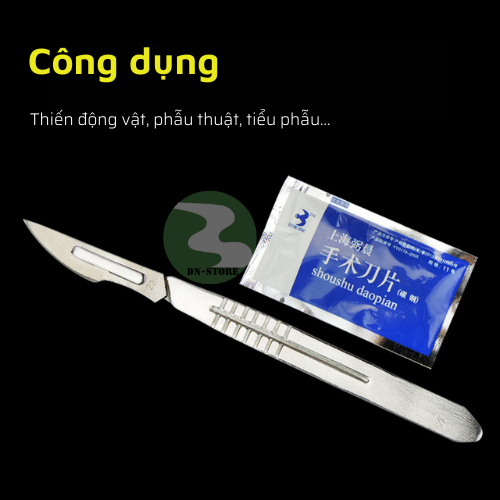 Dao mổ thú y - Dao Thiến Heo Kèm 10 lưỡi dao