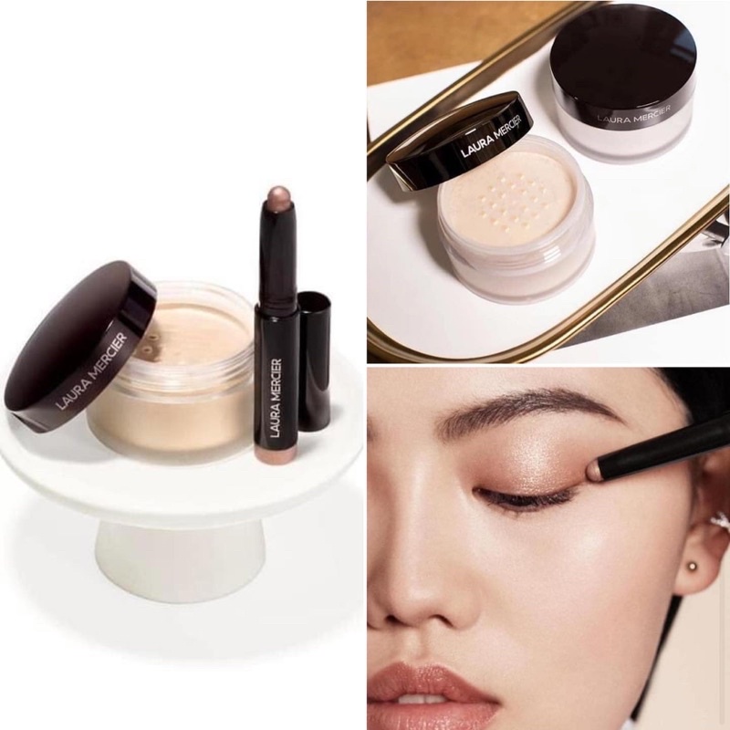 Phấn Phủ Bột Laura Mercier Loose Setting Powder cả set 2sp