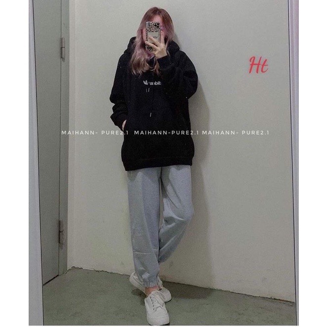 Sét áo hoodie chữ nhỏ +quần bom xám HT11, Thời trang nữ, Đồ bộ, Sét quần áo, Sét đồ nữ cá tính.