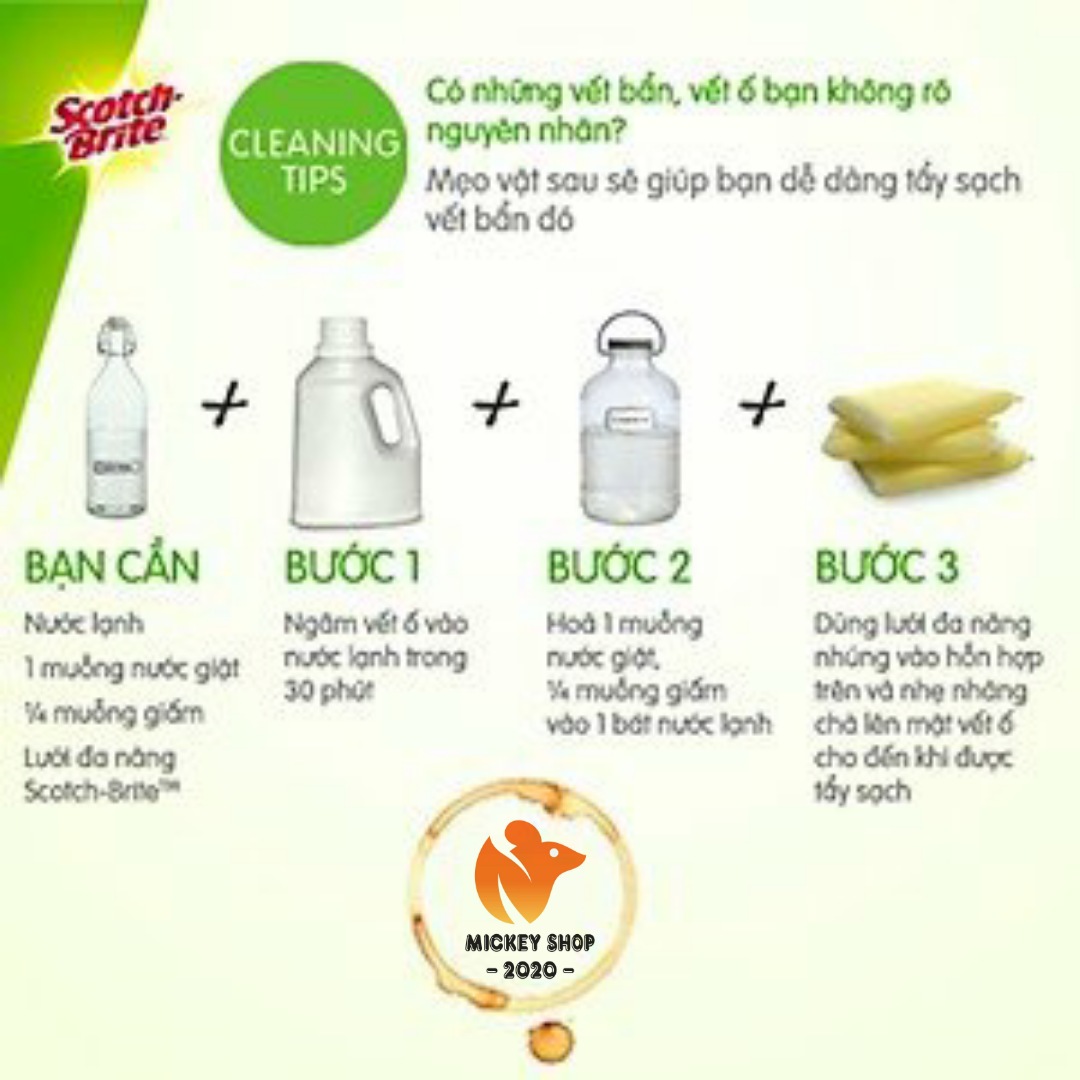[ BỀN & TỐT ] Lưới cọ rửa đa năng tiện dụng Scotch Brite 3M (Gói 2 miếng)