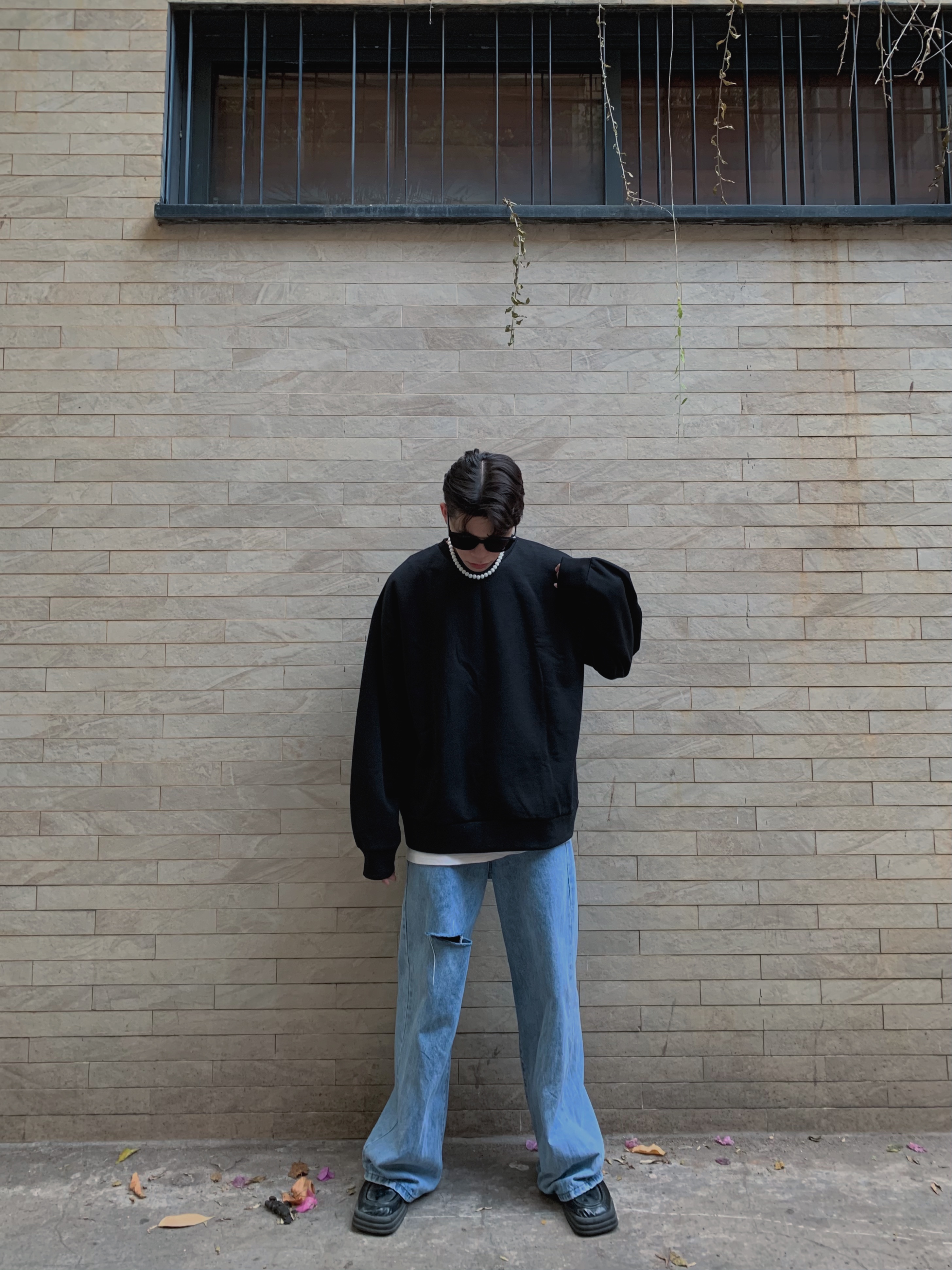Áo Sweater Nỉ Bông Form Rộng Cổ Tròn Kiểu Dáng Basic Trơn 2AM