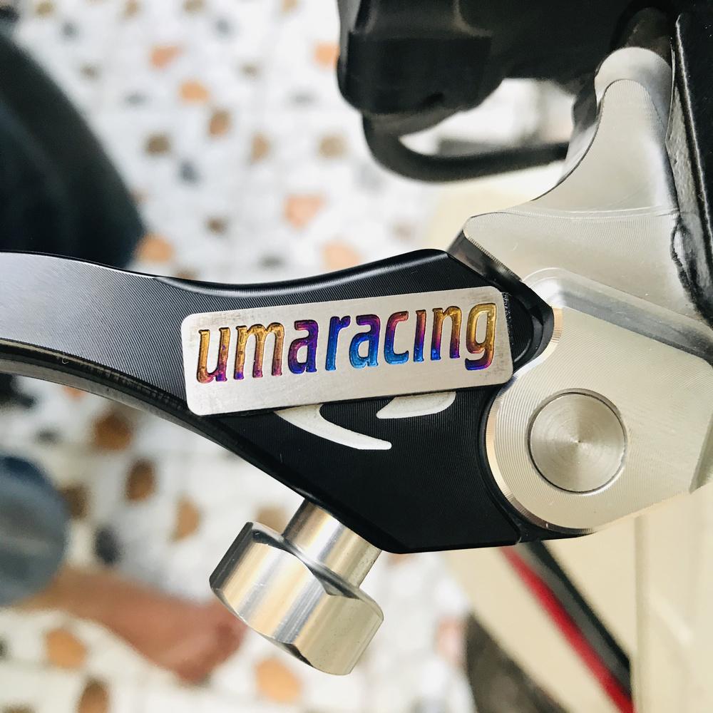 TEM dán xe máy, tem TITAN dán xe máy chữ UMARACING mini siêu dễ thương