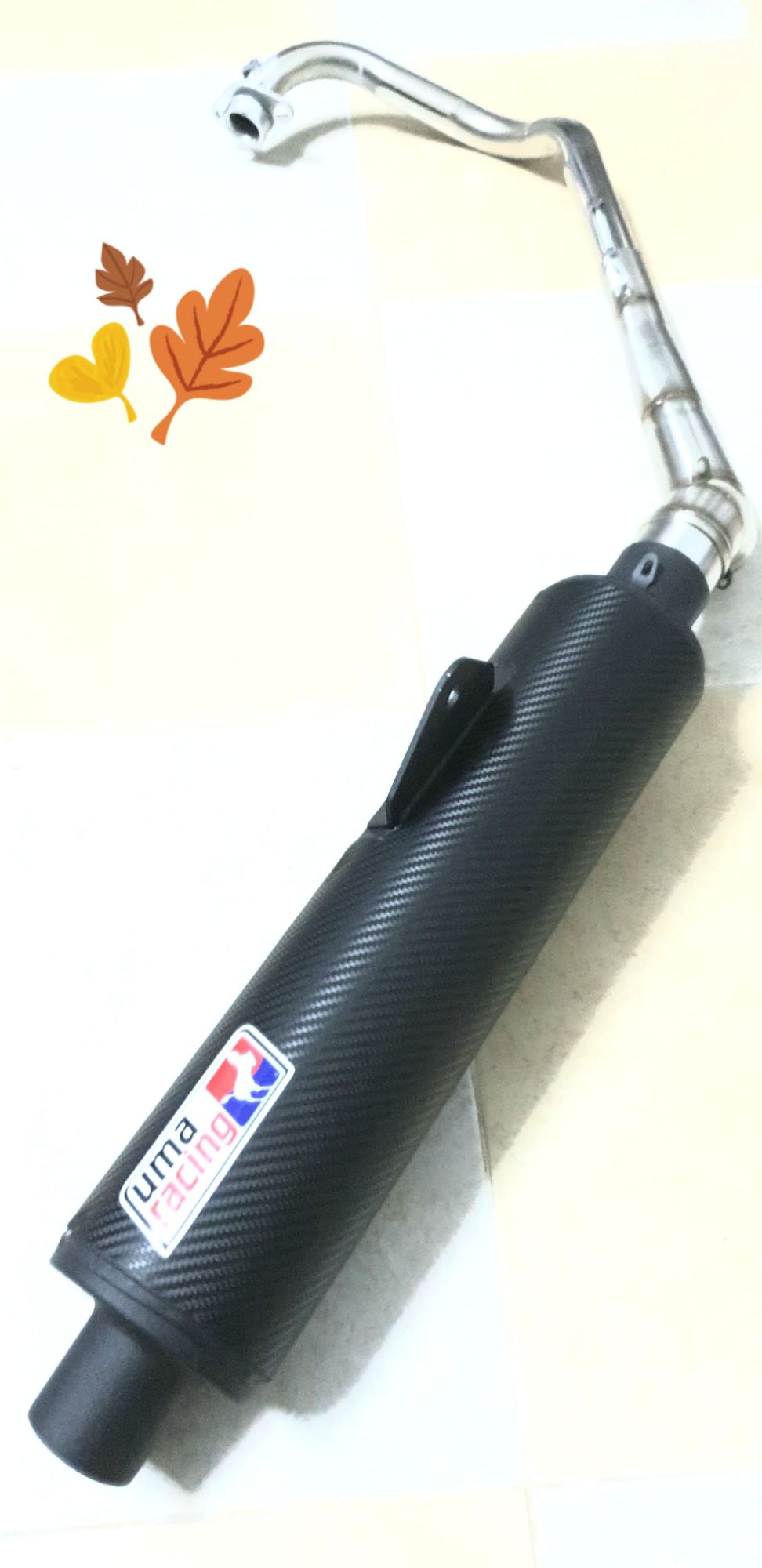 PÔ UMA RACING CACBON gồm cổ cao cấp cho xe máy.