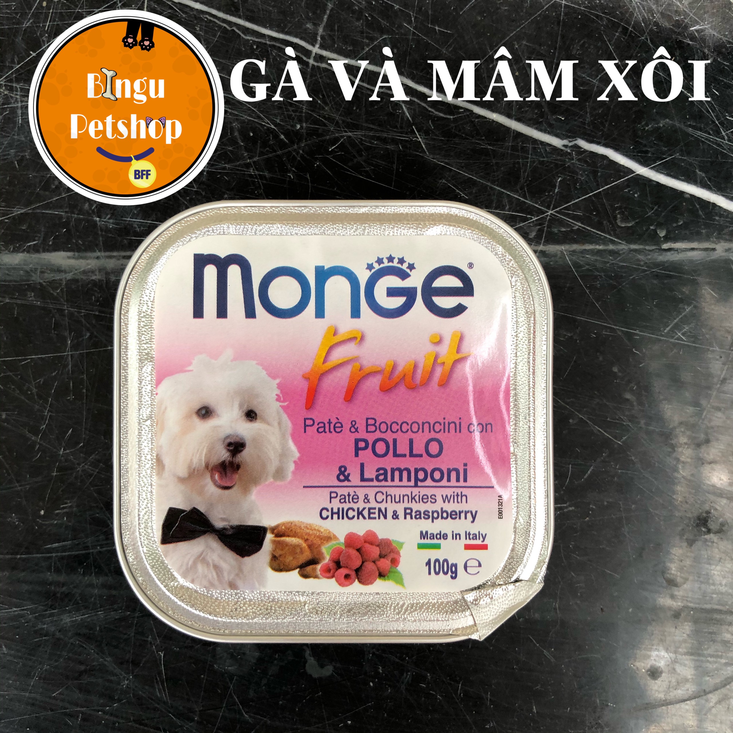 THỨC ĂN PATE Ý MONGE CAO CẤP CHO CHÓ 100G [ĐỦ VỊ]