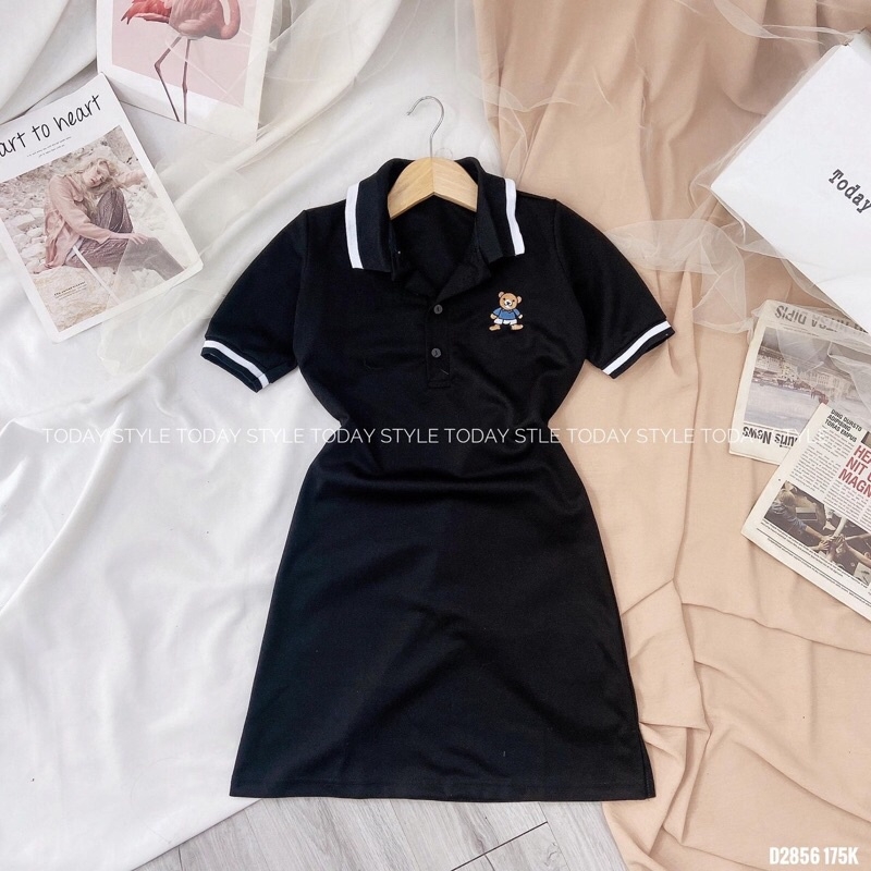 SIÊU PHẨM VÁY ĐẦM BODY  CỔ VIỀN GẤU THÊU RUBY123 ( GIẢM 10K CHO ĐƠN TỪ 50K )
