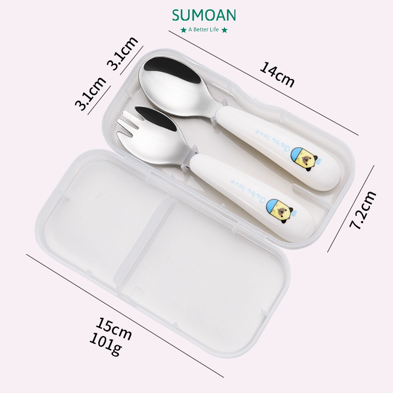 Bộ thìa dĩa inox 304 ăn dặm cho bé