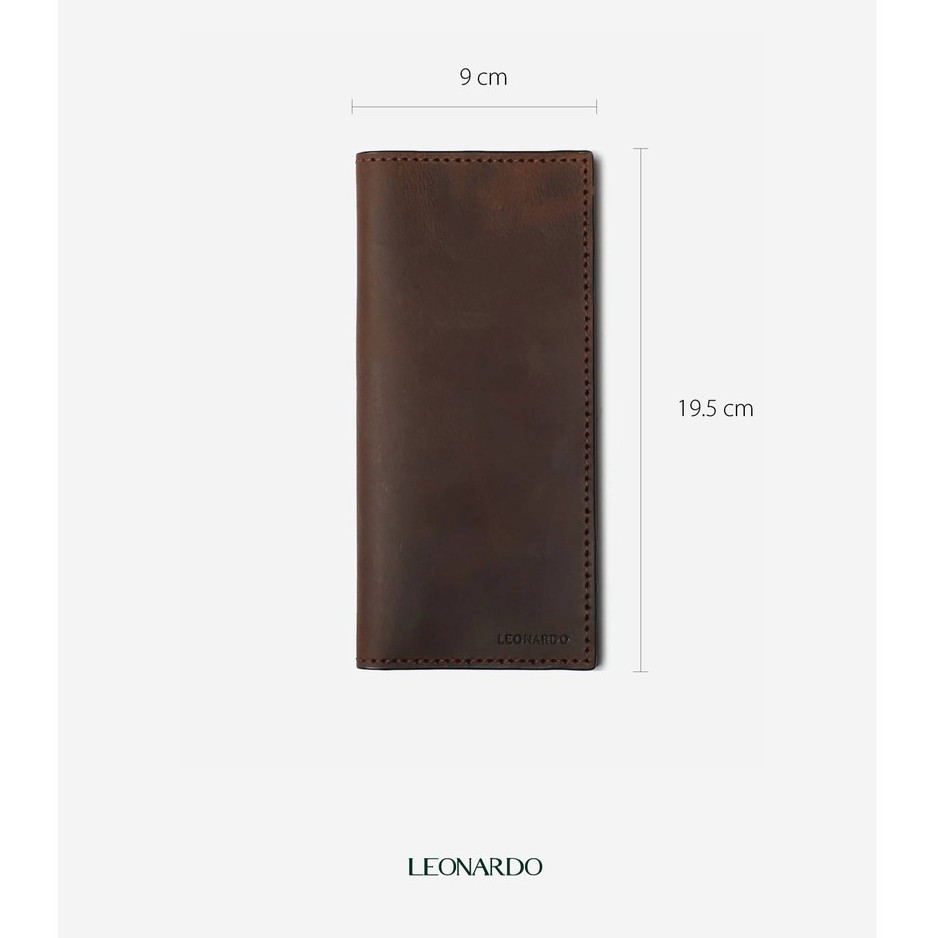 Ví nam Leonardo da sáp dáng dài Vintage