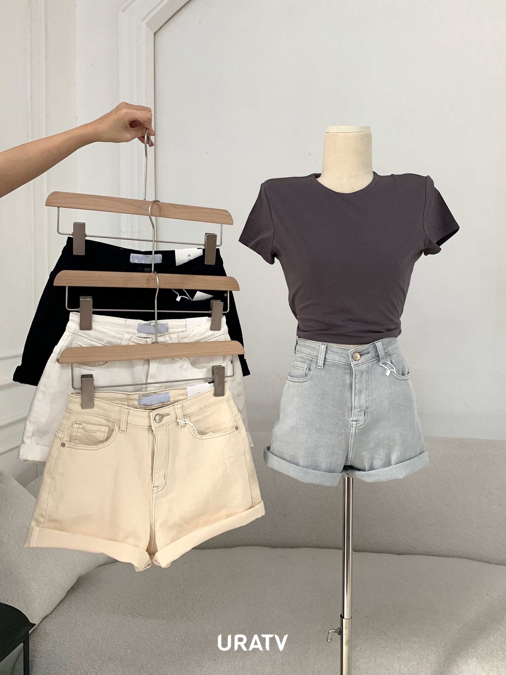 l ẢNH THẬT-CÓ SẴN l Short basic lưng cao co giãn mã Z