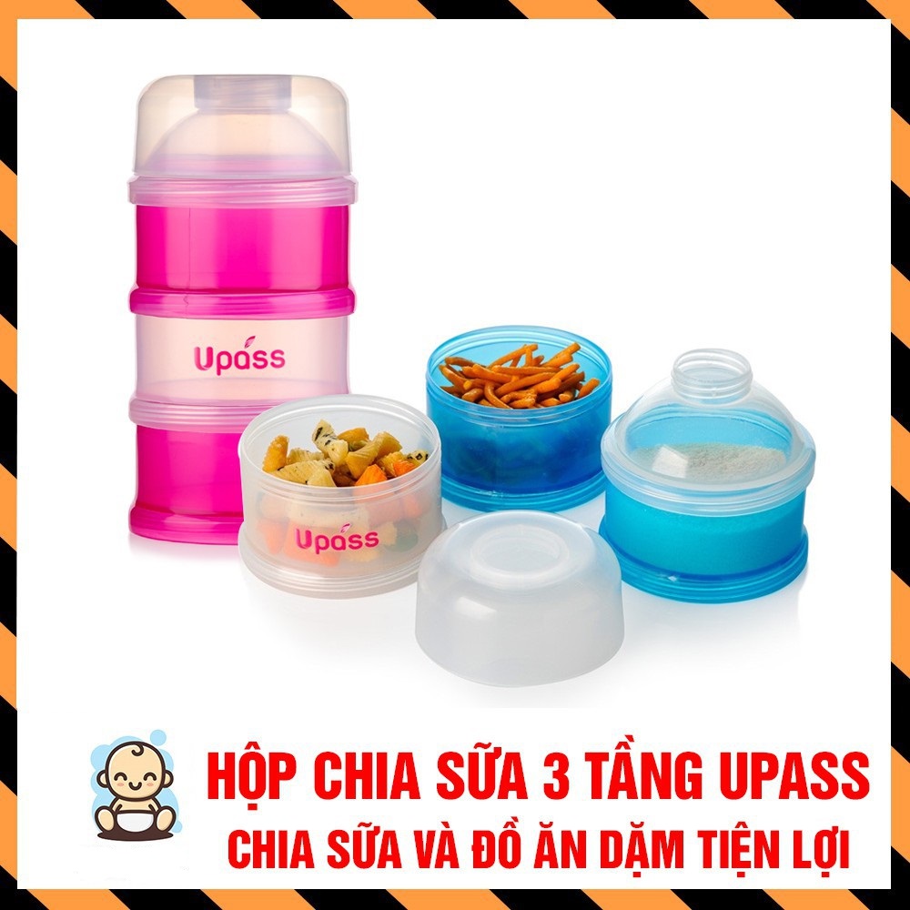 (Made in Thailand) Hộp đựng sữa bột 3 ngăn Upass UP8010N