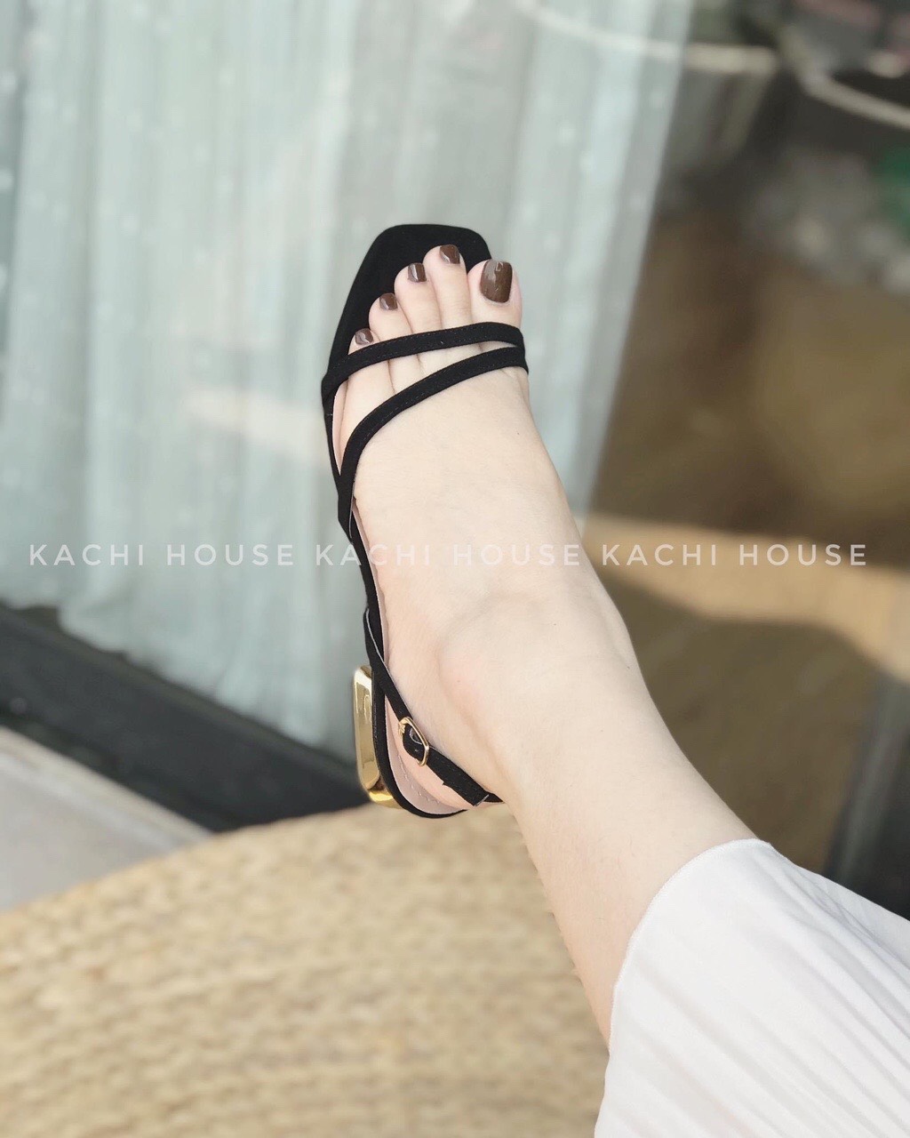 Dép sandal quai chéo gót 2p cao cấp