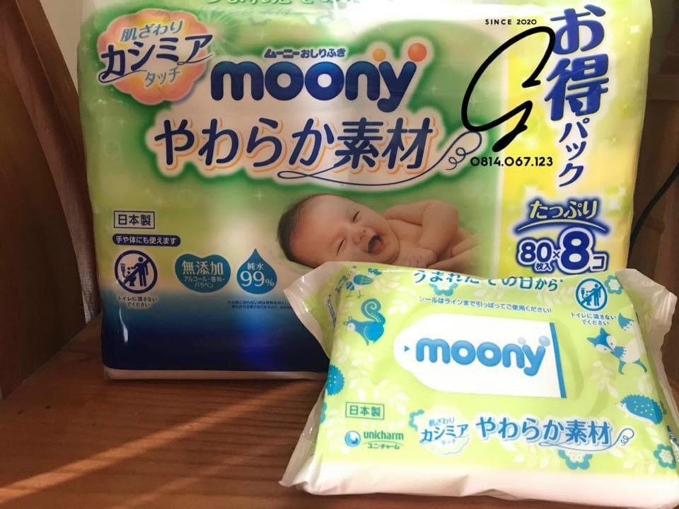 Khăn ướt Moony Nhật bản 80 tờ