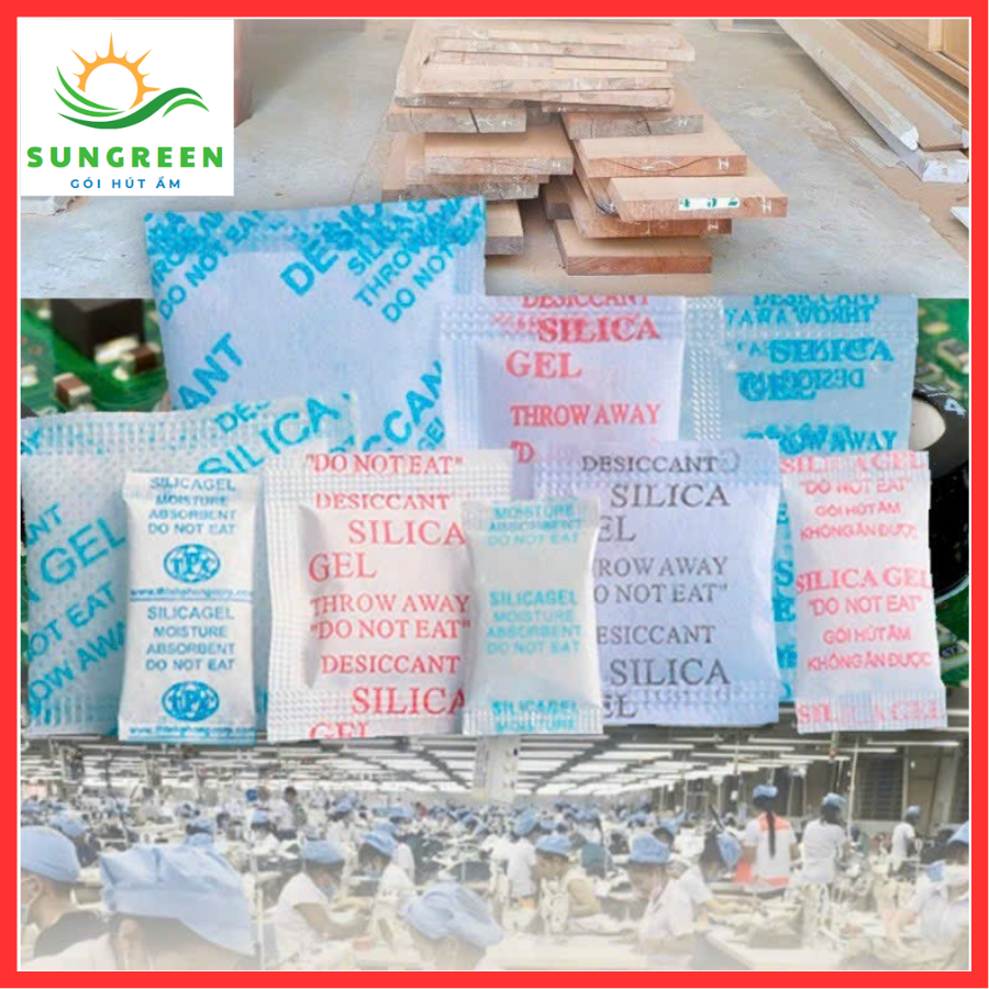 Gói hút ẩm thực phẩm cân 100g loại 1/2/3/5/10/50/100g Silicagel Gói chống ẩm mốc, khử mùi