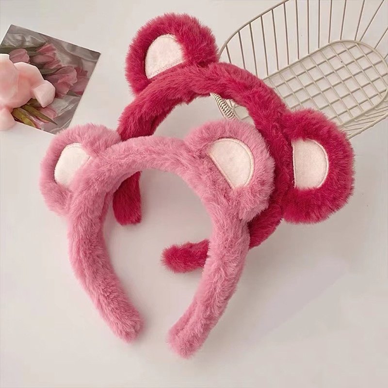 Cute pink bear ears hair hoop, headband