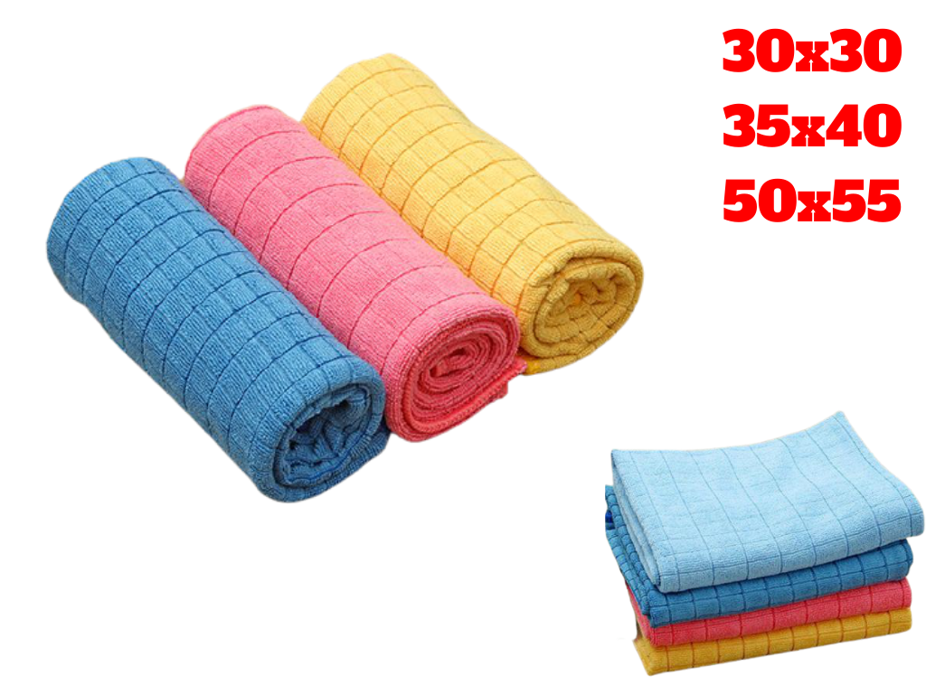 Khăn lau microfiber ndf đa năng mềm mịn lau xe, nội thất xe, lau bếp, lau kính