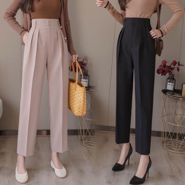 Quần Baggy Cạp Cao 3 cúc Siêu Đẹp