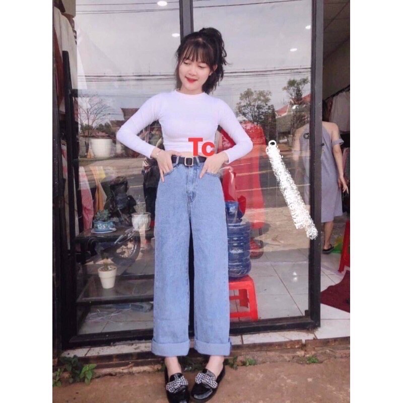 #20 quần bò ống rộng gập gấu