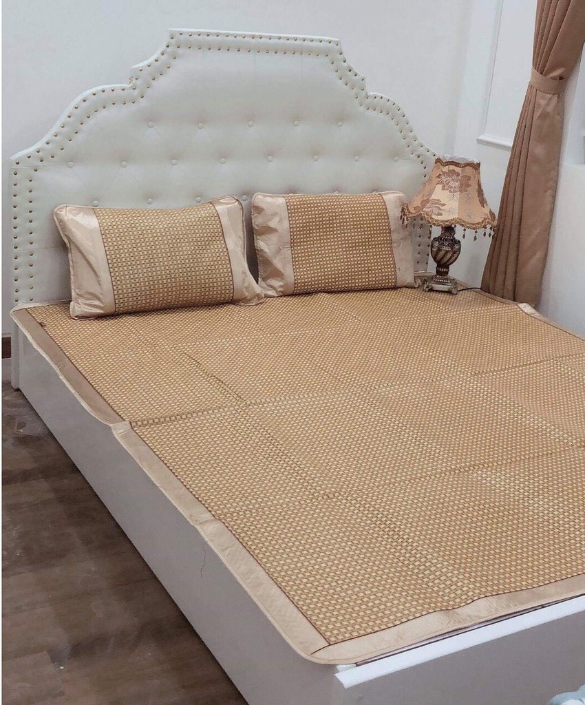 Chiếu mây điều hòa cao cấp 2 mặt mây lụa - tặng kèm vỏ gối