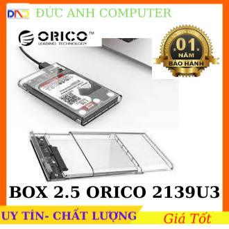 Box ổ cứng di động Hdd Box ORICO 2.5" 2139U3 USB 3.0 (trong suốt) - Bảo hành CHÍNH HÃNG 1 NĂM