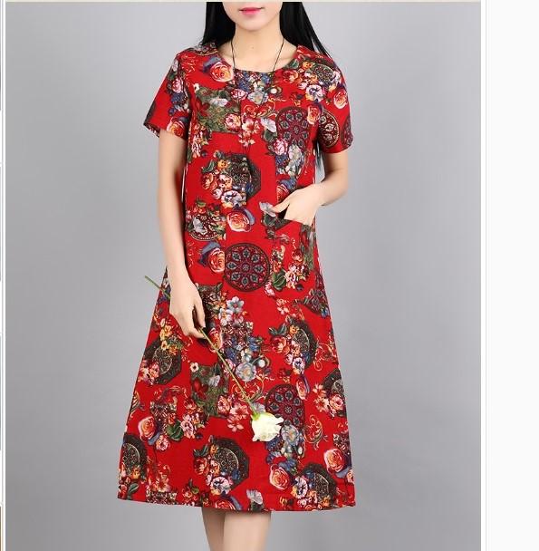 Đầm suông in hoa đẹp 01