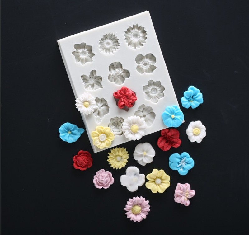 Khuôn rau câu silicon 3D mẫu 11 hoa