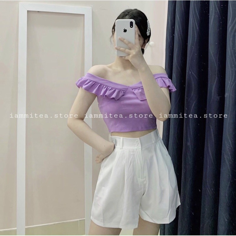 Áo bệt vai bèo mặc được 2 kiểu