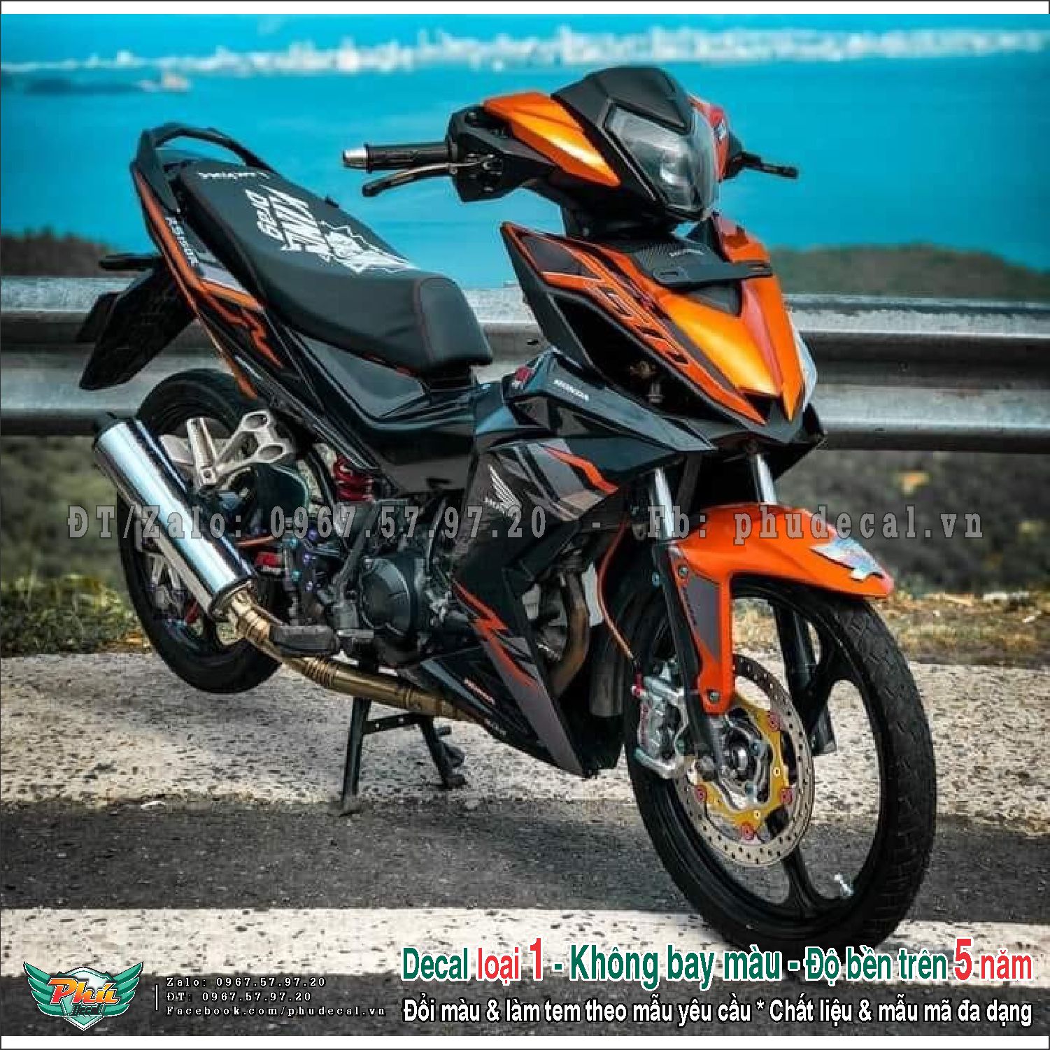 Tem rời xe Winner Rs Cam đen (l)