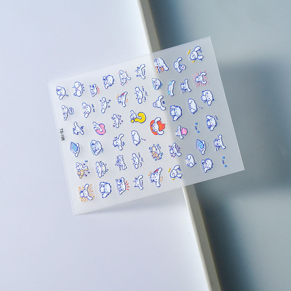 Sticker Lụa Nổi 5D | Thỏ Cinnamoroll | Hình Dán Móng Tay TS-198