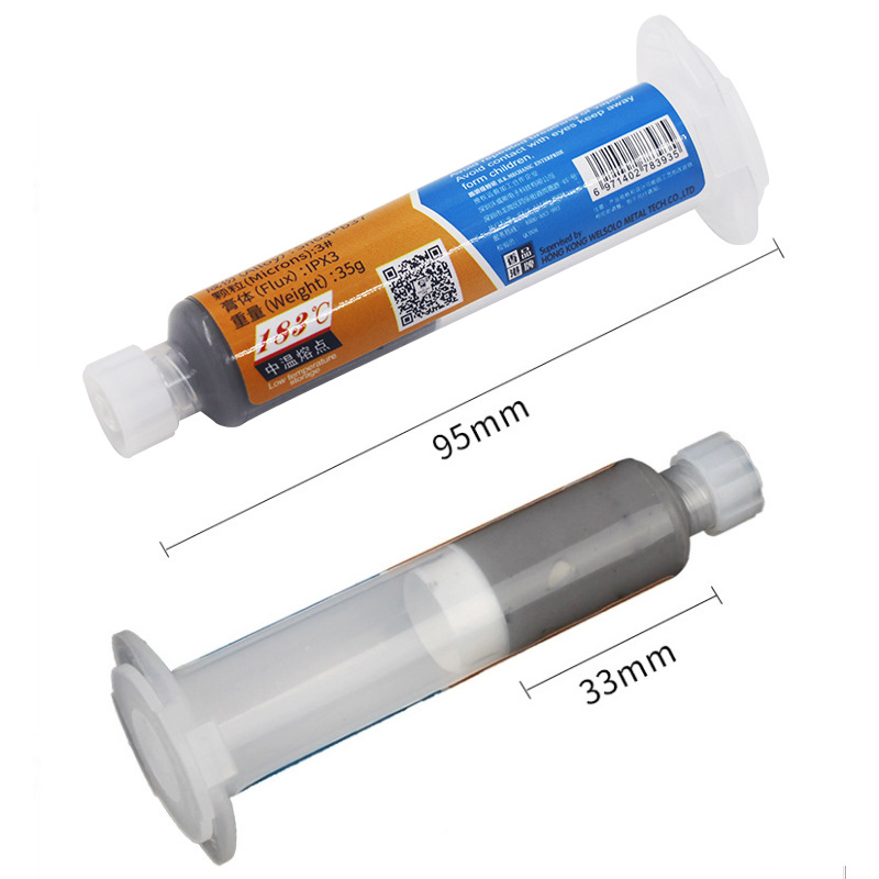 Chì bột, thiếc bột mechanic solder paste 138℃, 183°c, 217 ℃