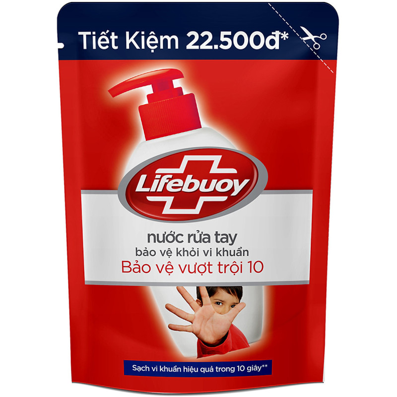 Nước rửa tay sạch khuẩn Lifebuoy bảo vệ vượt trội túi 450g