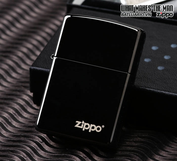 Bật Lửa Zippo Ebony with Zippo Logo 24756ZL