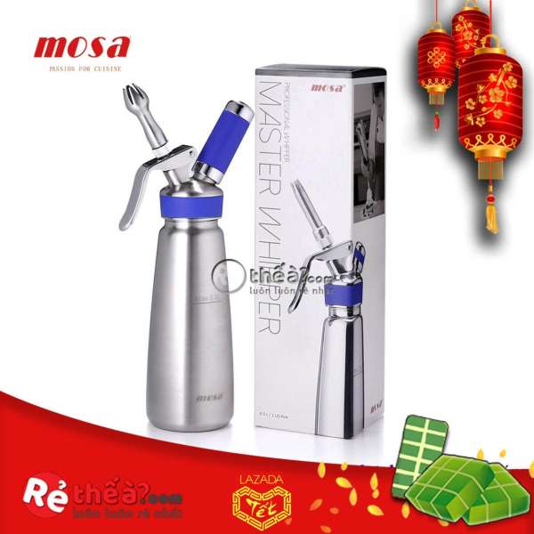 Bình xịt kem tươi Mosa Inox 0,5L + Tặng kèm một ly đong nhựa 500ml