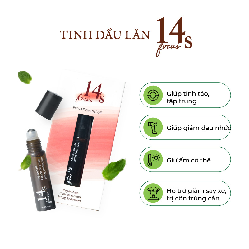 Tinh dầu lăn 14S Focus  Giúp tập trung phấn chấn trị đau đầu