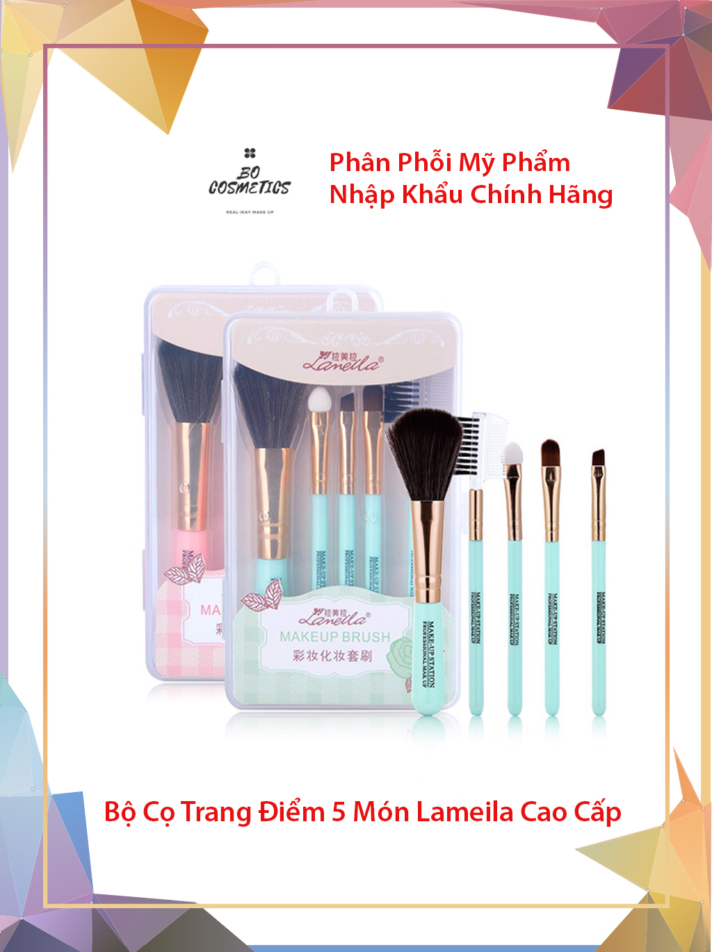 Bộ Cọ Trang Điểm 5 Món Lameila Cao Cấp